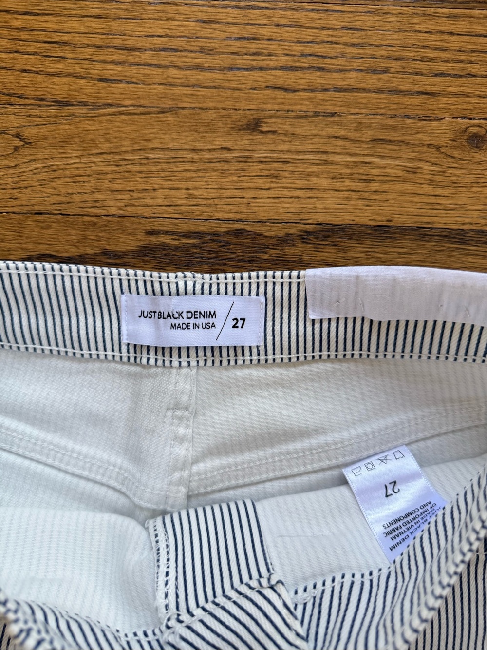 New with tags. Just Black White and Black Pinstripe Wide Leg Pants - Picture 4 of 9
